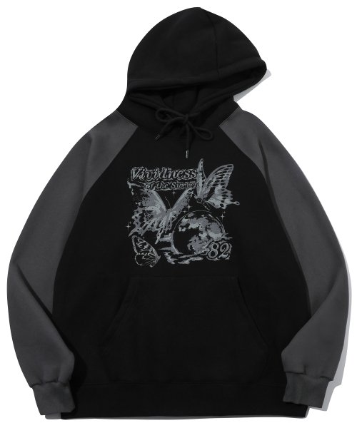 Vividness реглан худи Charcoal Black