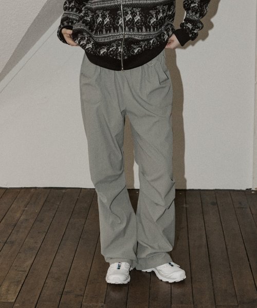 B. NYLON FLEECE WARM PANTS - GREY