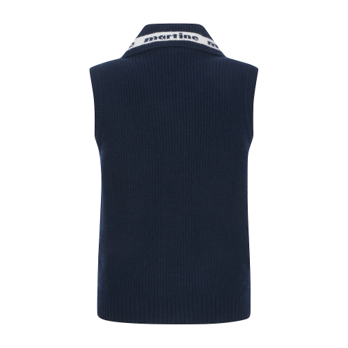 Zip-up Knit Vest_Navy