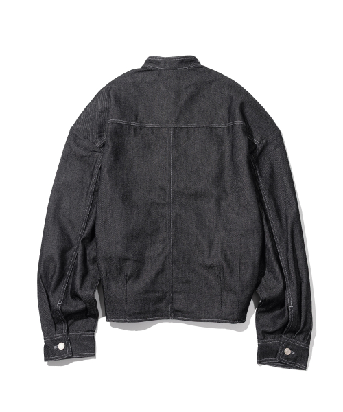HIGH NECK BIKER DENIM MFHJK003-BK