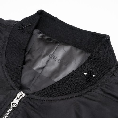 Бомбер MA-1 с рваными деталями и граффити-лого (Black)
