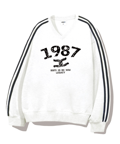 Оверсайз свитшот 1987 Wild с V-вырезом, 5 цветов [CRDV_4003]
