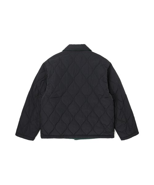 Двусторонний стеганый флис-коуч куртка унисекс [BLACK](UZAUJ80_39)