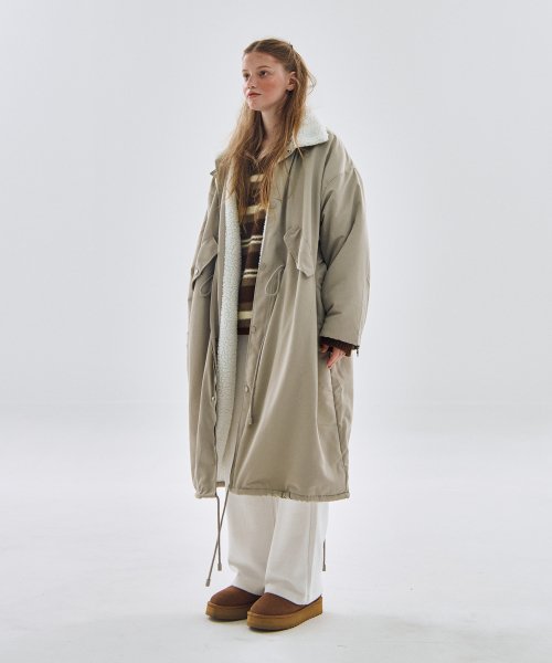 Длинная куртка-парка оверсайз с меховым воротником (Grey)
