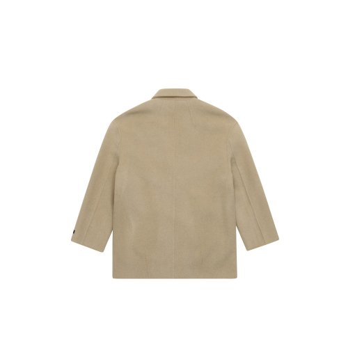 Шерстяное полупальто ручной работы на двух пуговицах, Beige