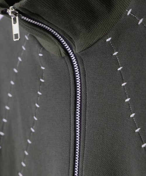 Embroidered Track Jacket - Olive