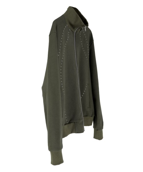 Embroidered Track Jacket - Olive