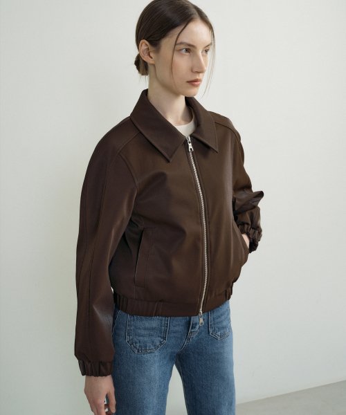 LEATHER BLOUSON_2COLOR