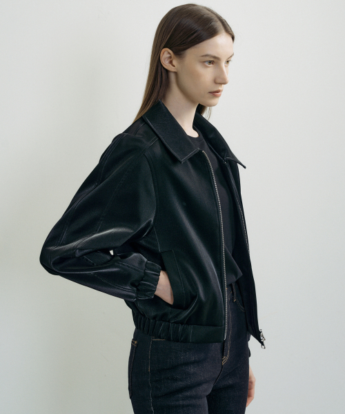 LEATHER BLOUSON_2COLOR