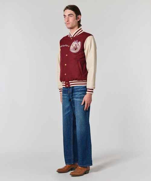 (U) Бейсбольная куртка HORSE SHOE CARDINAL VARSITY BURGUNDY/ BONE