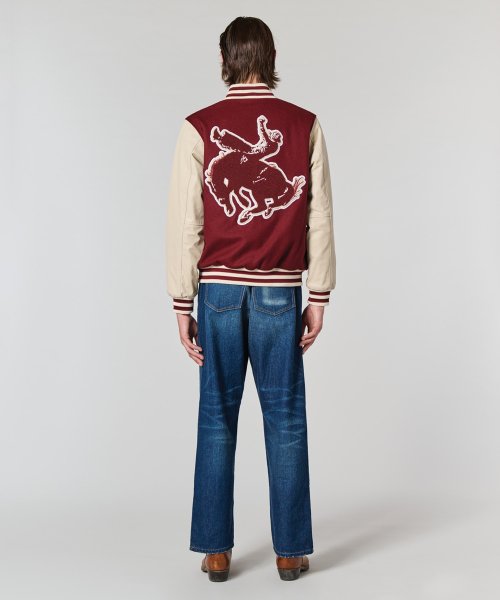 (U) Бейсбольная куртка HORSE SHOE CARDINAL VARSITY BURGUNDY/ BONE