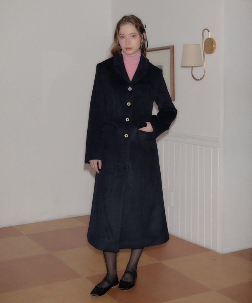 Hourglass Long Coat_ Navy