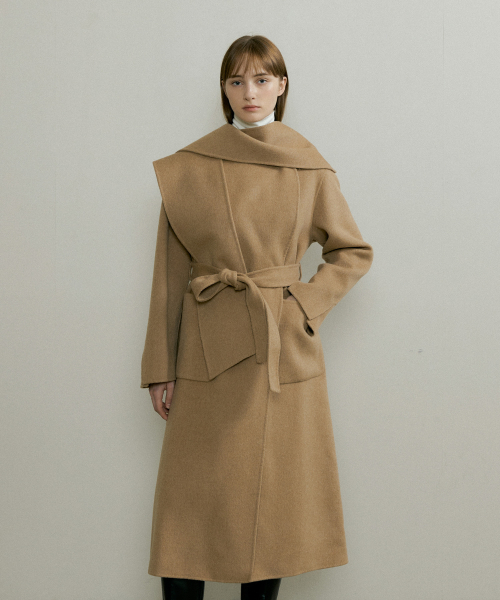 ROUND SHAWL LONG COAT