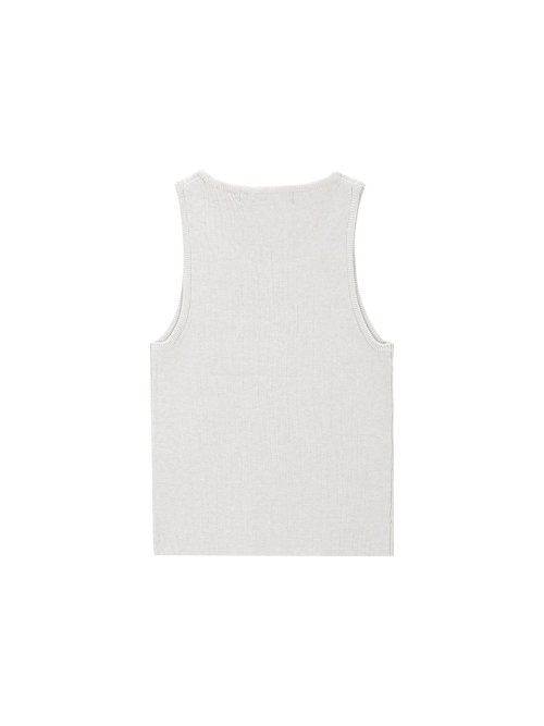 Hotfix Sleeveless Knit Top - beige