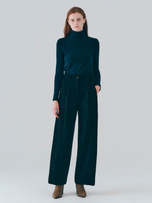 Wool boucle pants (Black)