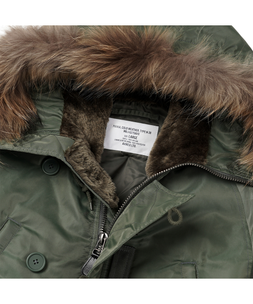 Парка N-3B Basic Real Fur / 7835952034 Sage