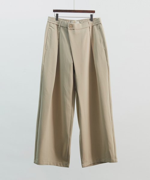 Широкие брюки с асимметричным поясом Beige