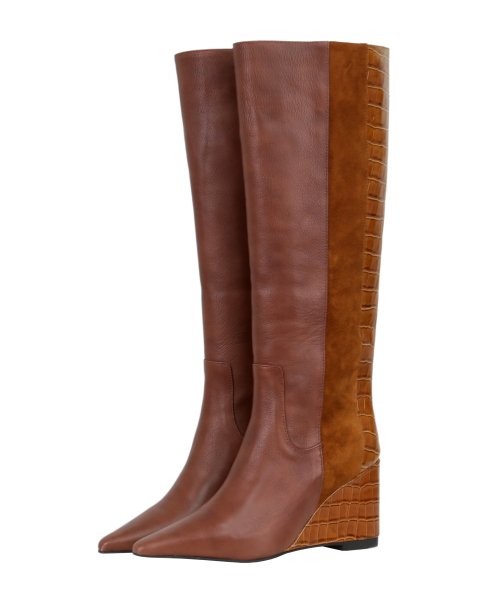 Wedge best sale boots long