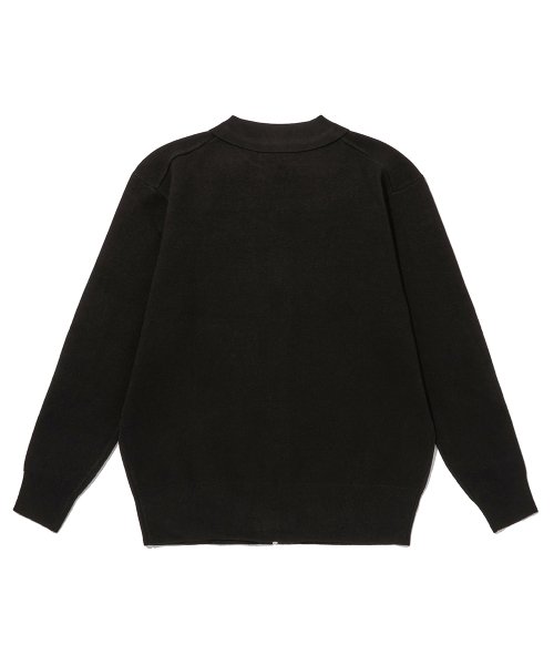 NEB collar knit zipup (black)