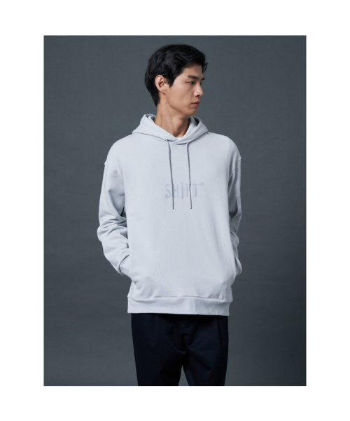 Cotton Logo Point Overfit Hoodie Light grey