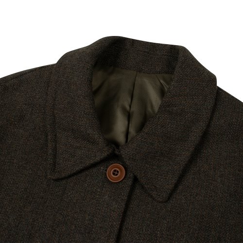Шерстяное пальто-бальмакаан с переходами Khaki Brown
