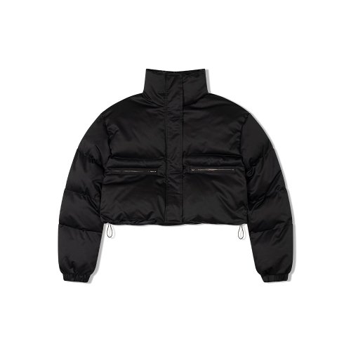 Короткий пуховик с высоким воротником (BLACK)