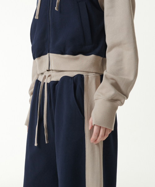 Женская укороченная зип-худи реглан [Navy/Greyish Beige]