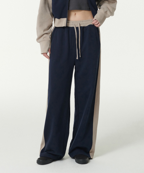 Женские спортивные брюки с лампасами [Navy/Greyish Beige]