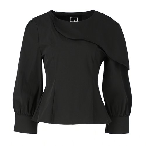 Блузка с одним открытым плечом-кейп Black