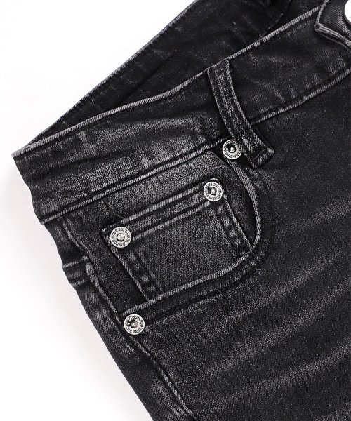 MUSINSA | BADBLOOD Low Rise Skinny Brush Cut Jeans - Black