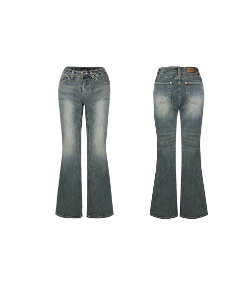 Vintage raw jean in синий