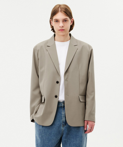 Базовый оверсайз блейзер на двух пуговицах Beige