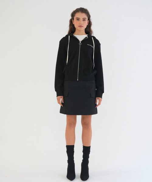 STANDARD FIT HOODY ZIP UP / BLACK (с начесом)