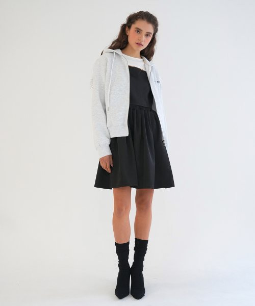 STANDARD FIT HOODY ZIP UP / LIGHT GREY