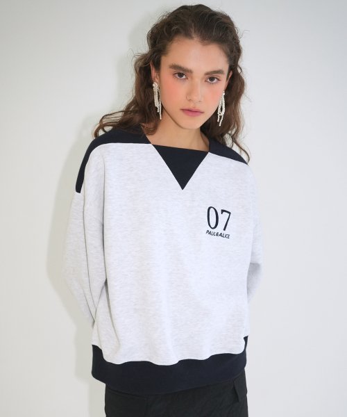 COLOR BLOCK SWEATSHIRT / LIGHT GREY