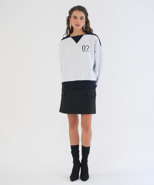 COLOR BLOCK SWEATSHIRT / LIGHT GREY