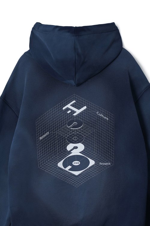 белый Air Brushed синий Print Hood_Red