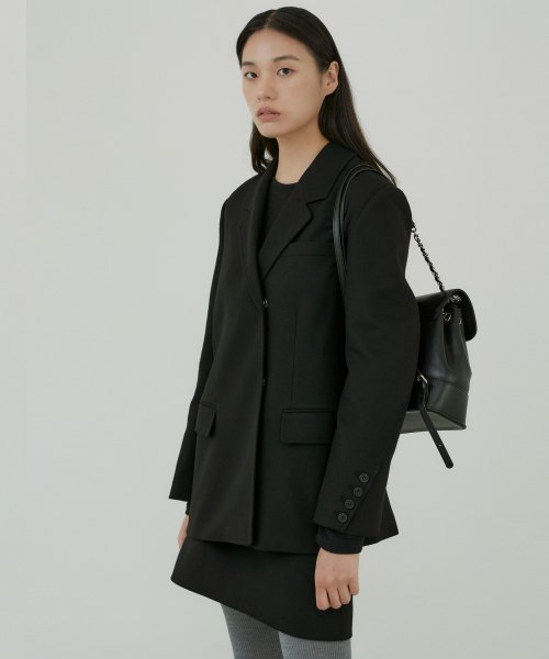 шерсть BOY-TAILRED JACKET_BLACK