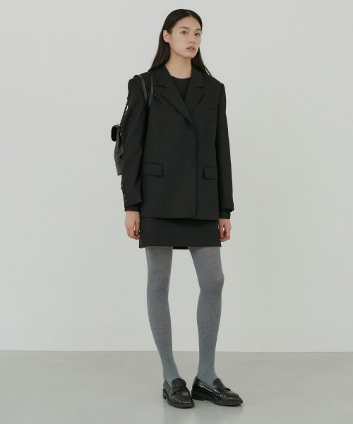 шерсть BOY-TAILRED JACKET_BLACK