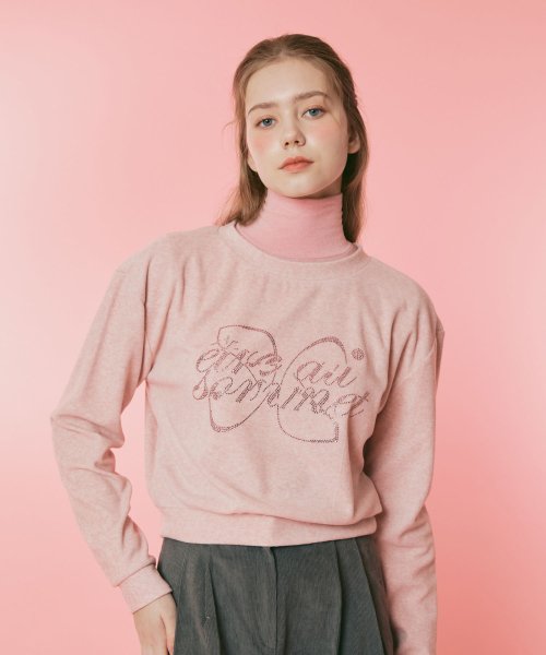 Вязаный джемпер из шерсти терри (Pink)