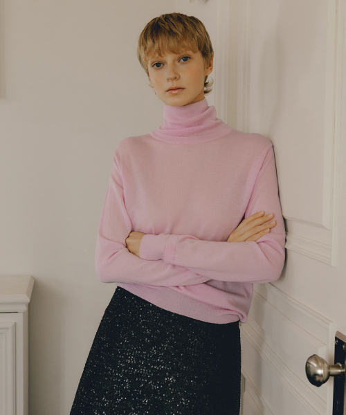 MARINO шерсть поло NECK KNIT_3COLOR