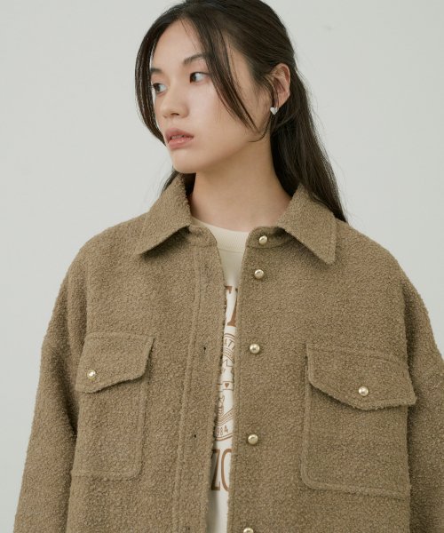 шерсть BOUCLE SHIRTS-JK_2COLOR