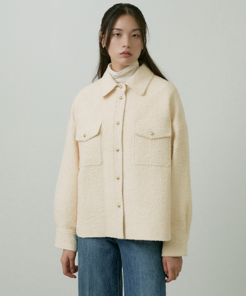шерсть BOUCLE SHIRTS-JK_2COLOR