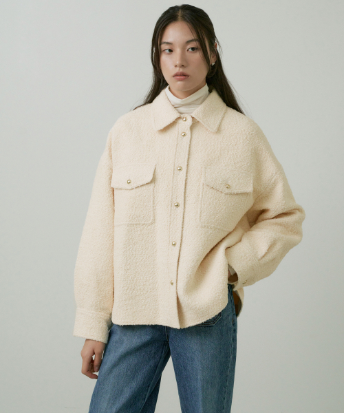 шерсть BOUCLE SHIRTS-JK_2COLOR