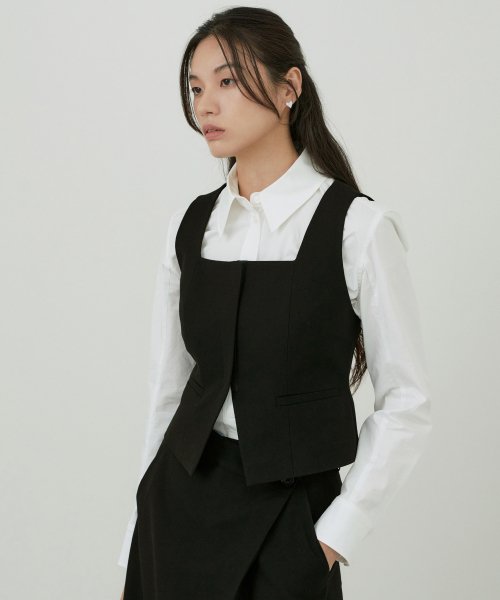 SQUARE шерсть VEST_2COLOR