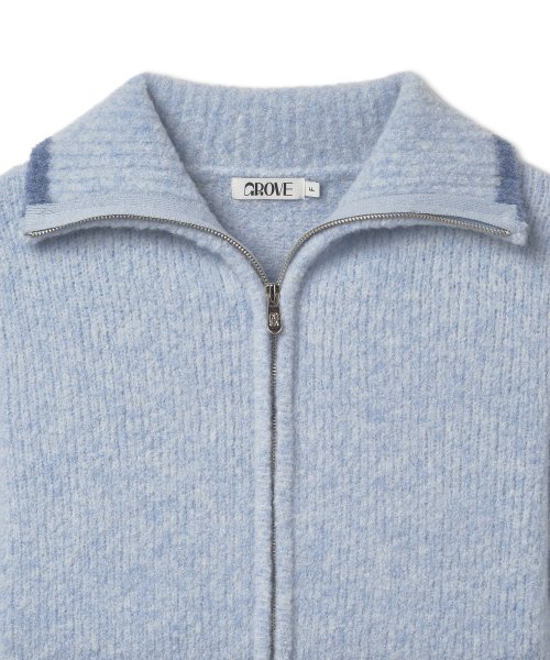 GRVR SPORTS_KNIT ZIPUP_BLUE | K-POP 아이돌 착용 패션 | もごつ