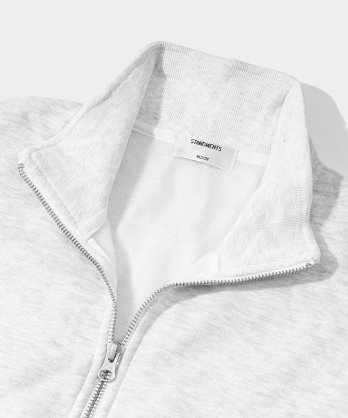 комфортные на половину молнии свитшот LIGHT GREY