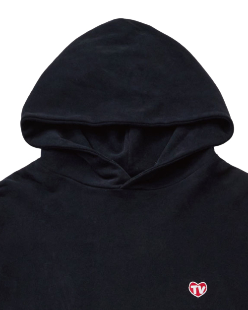 TV HEART LOGO HOODY (BLACK)