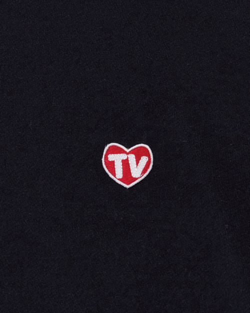 TV HEART LOGO HOODY (BLACK)