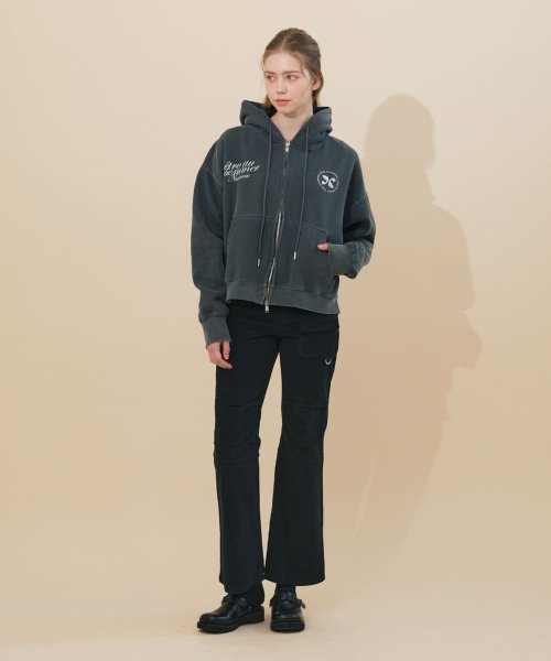 Вельветовые брюки карго клеш (Black)